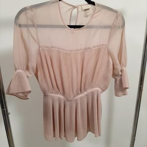 H&M peach accordion blouse